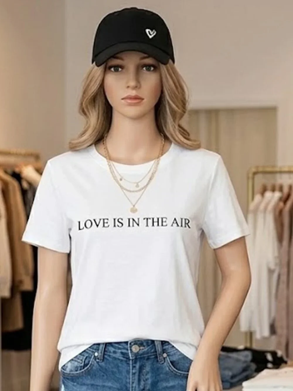 Black Ladies Heart Hat Cap